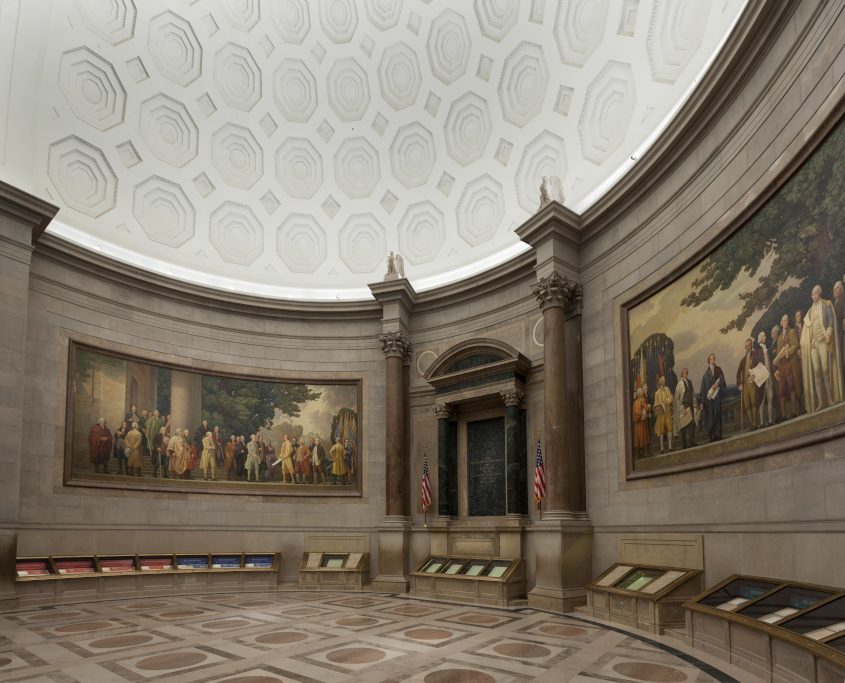 Prolume lights Nationl Archive Rotunda